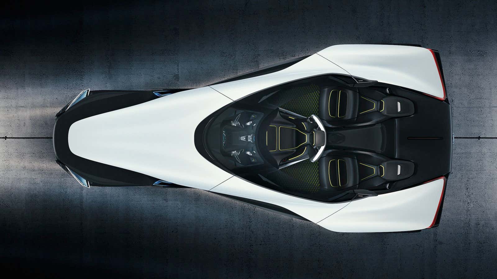 The &quot;swept wing&quot; design of the Nissan Bladeglider EV.