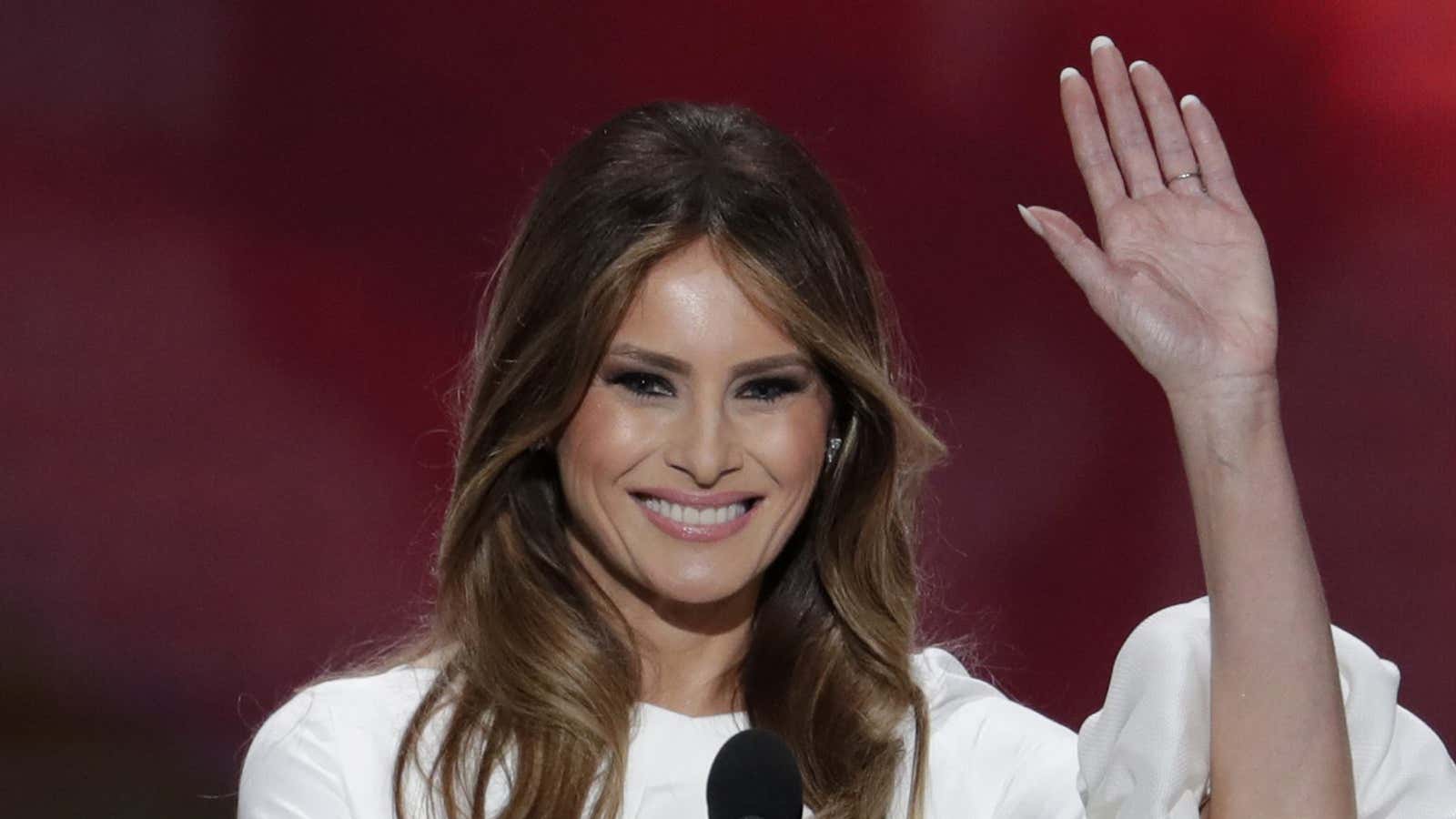 Melania Trump at the Republican National Convention, not Laura  Benanti on the Late Show with Stephen Colbert