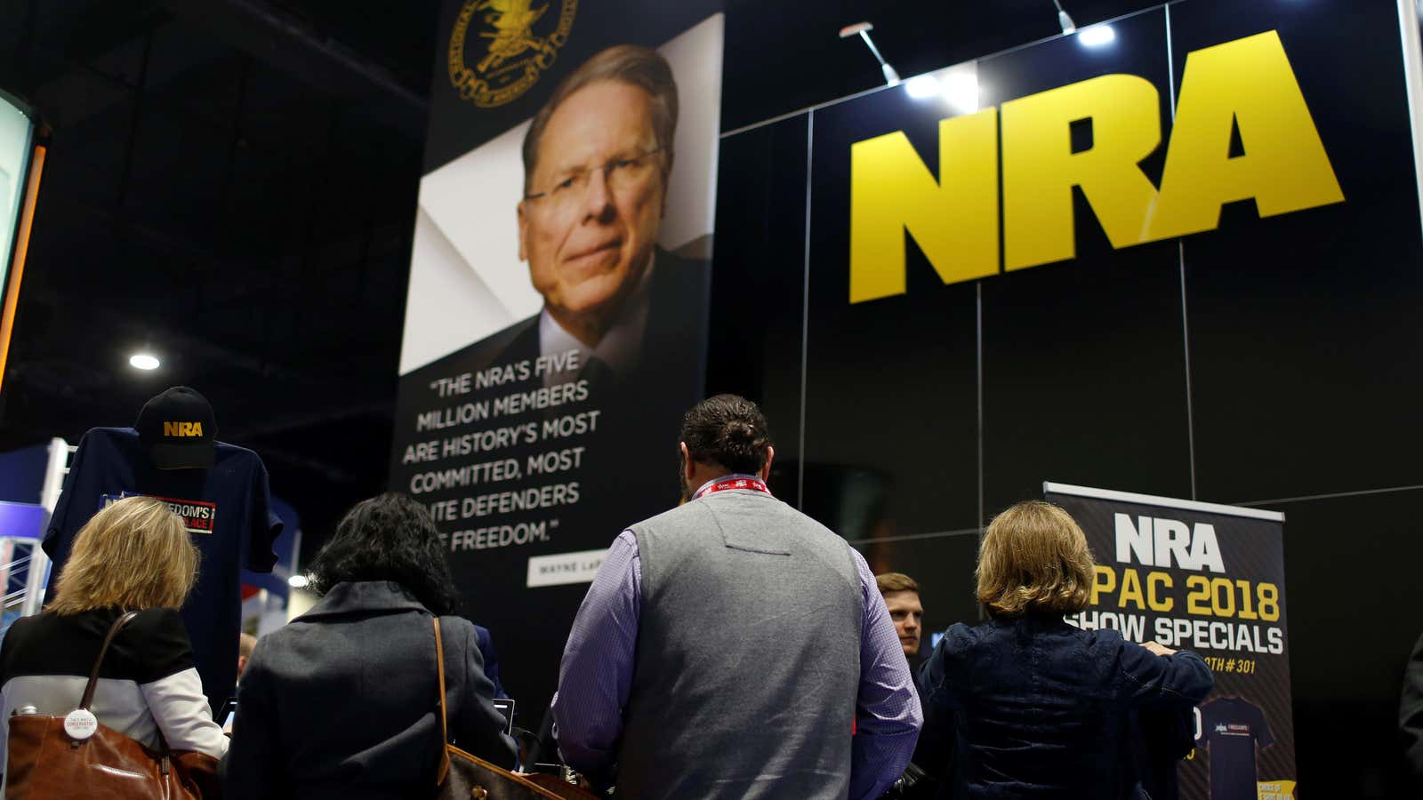 The NRA’s booth at the Conservative Political Action Committee meeting.