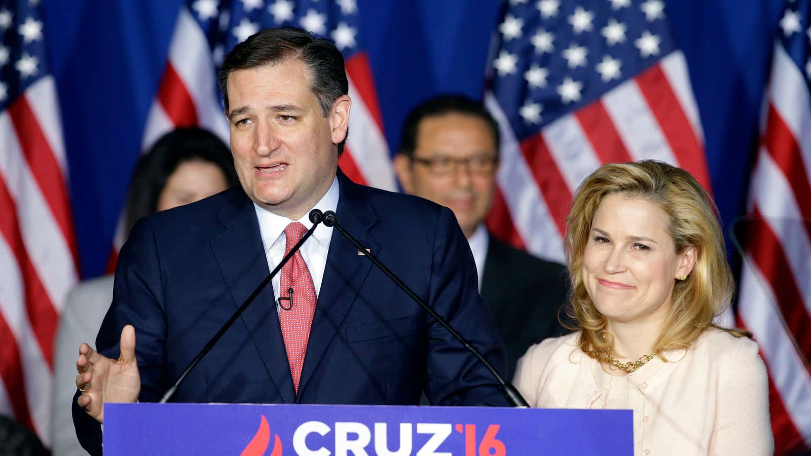 Ted and Heidi Cruz, pictured on the 2016 campaign trail.