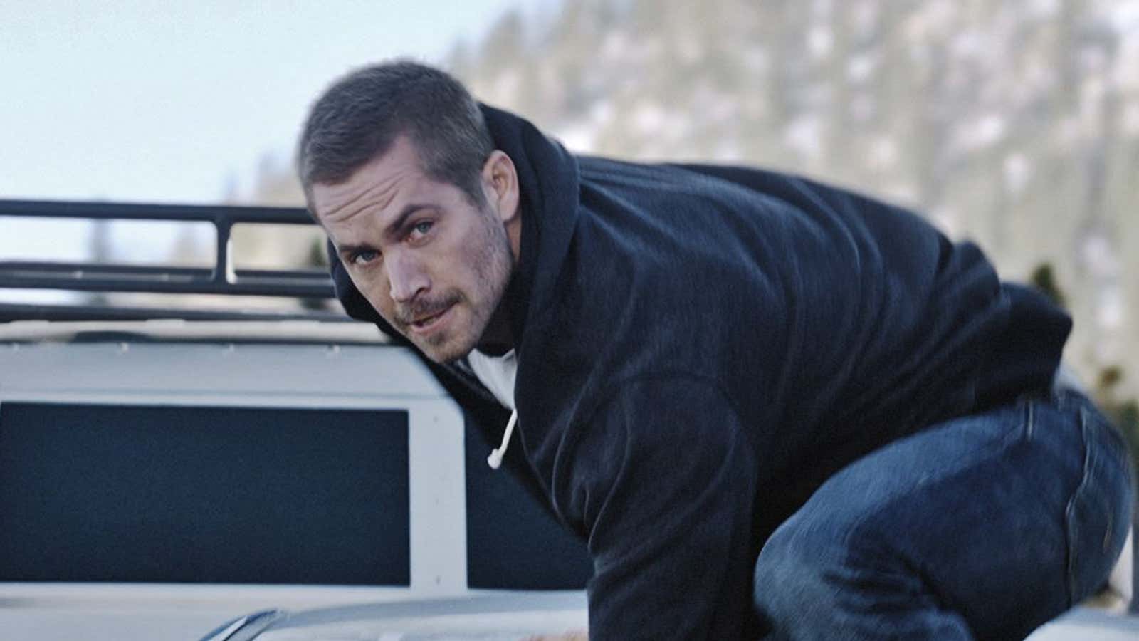 The late US actor, Paul Walker, in “Furious 7.”