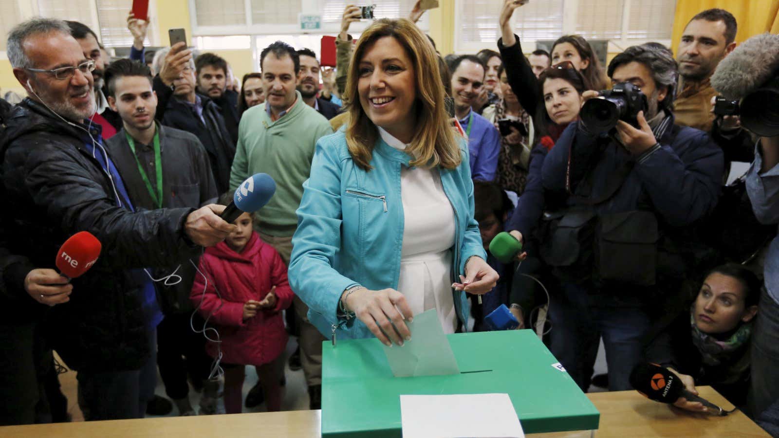 Susana Diaz, a candidate and voter in Andalusia, is one of a wave of new women politicians.