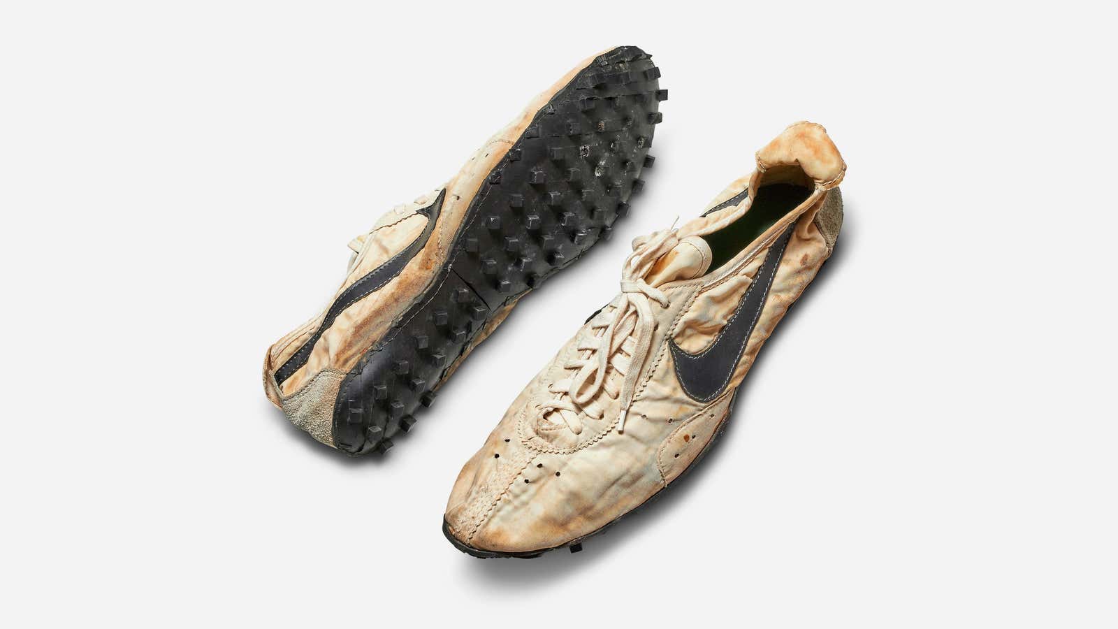 The only known unworn pair of Nike’s 1972 “Moon Shoe.”