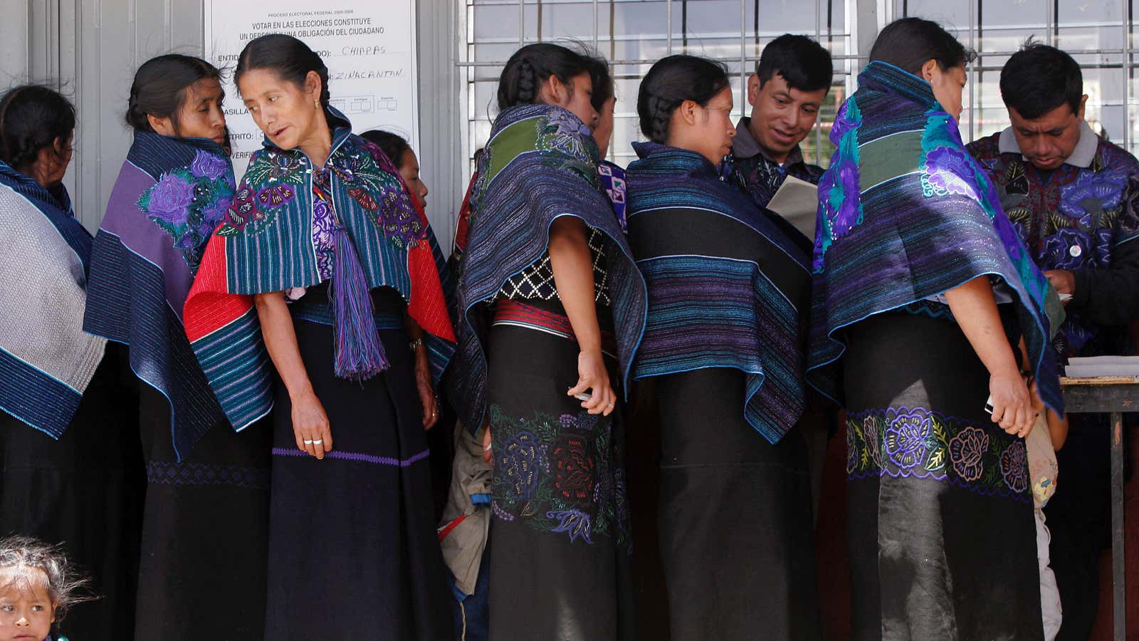 Eager voters in Chiapas.