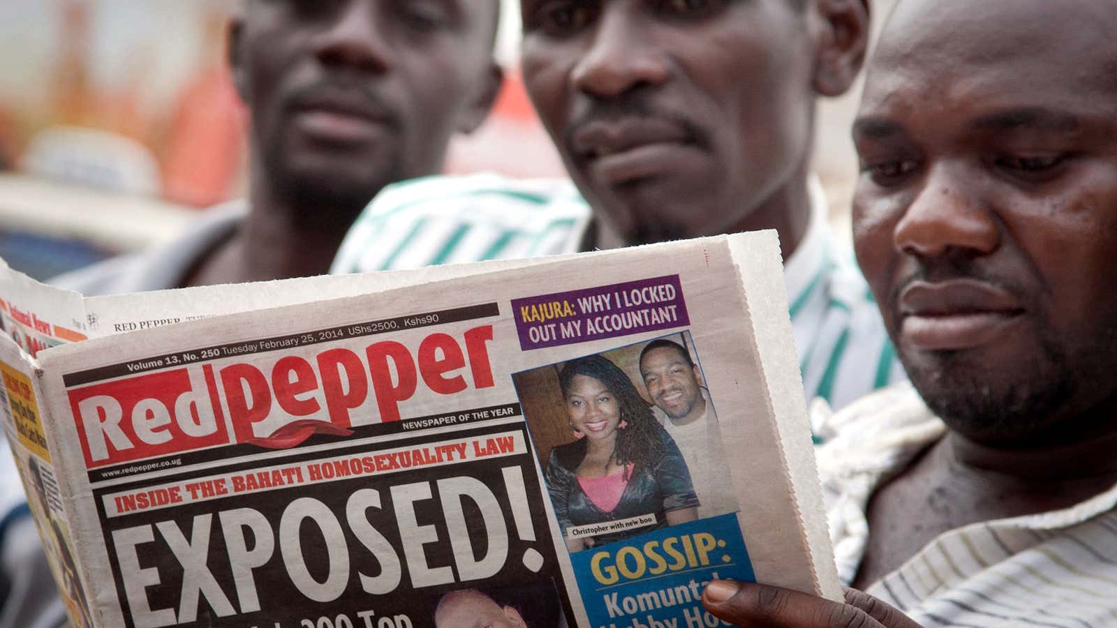 A Ugandan newspaper outed “200 top” homosexuals in February,  the day after a harsh anti-gay law was enacted.