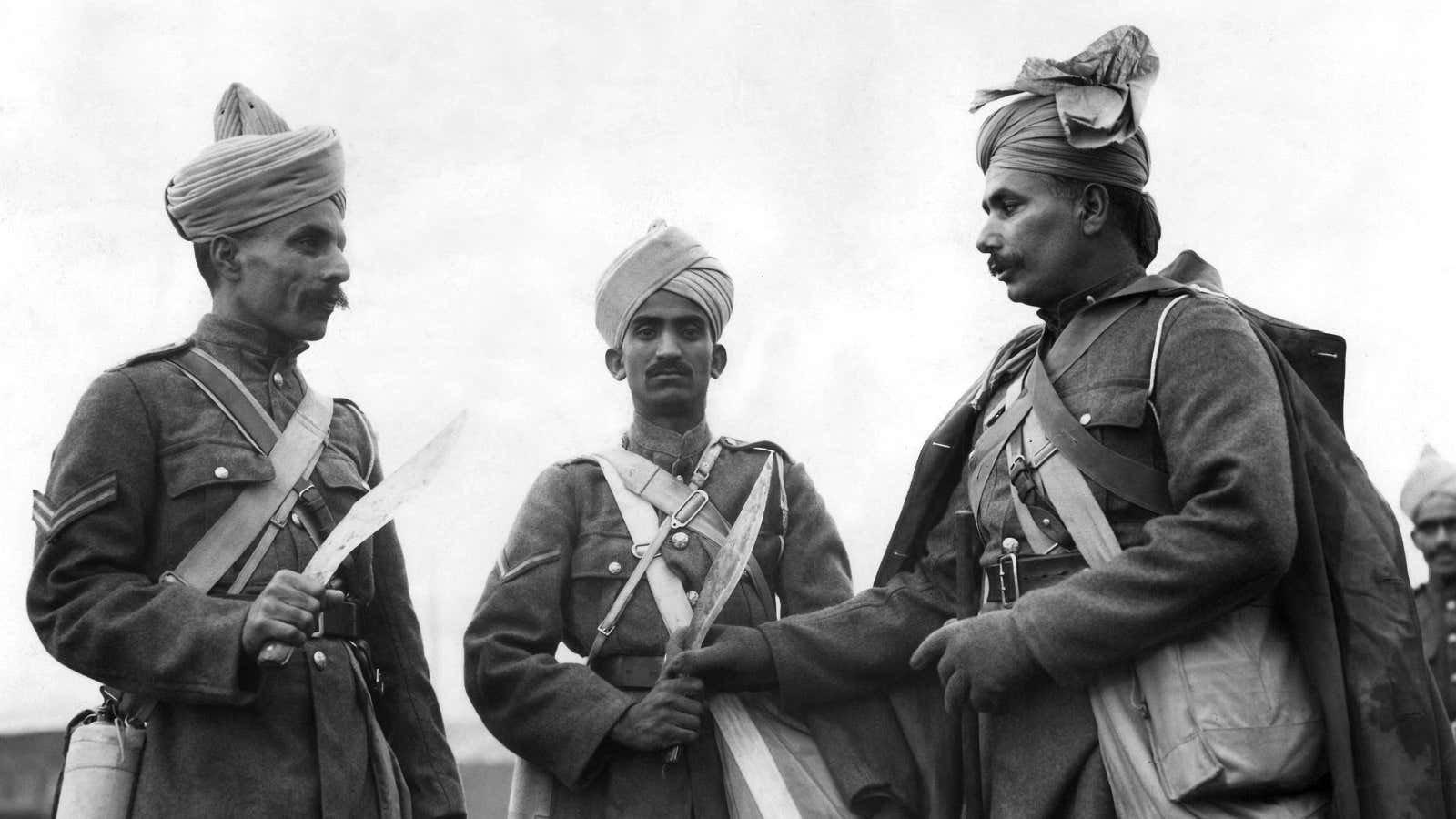 Indian troops in France on Feb. 12, 1940.