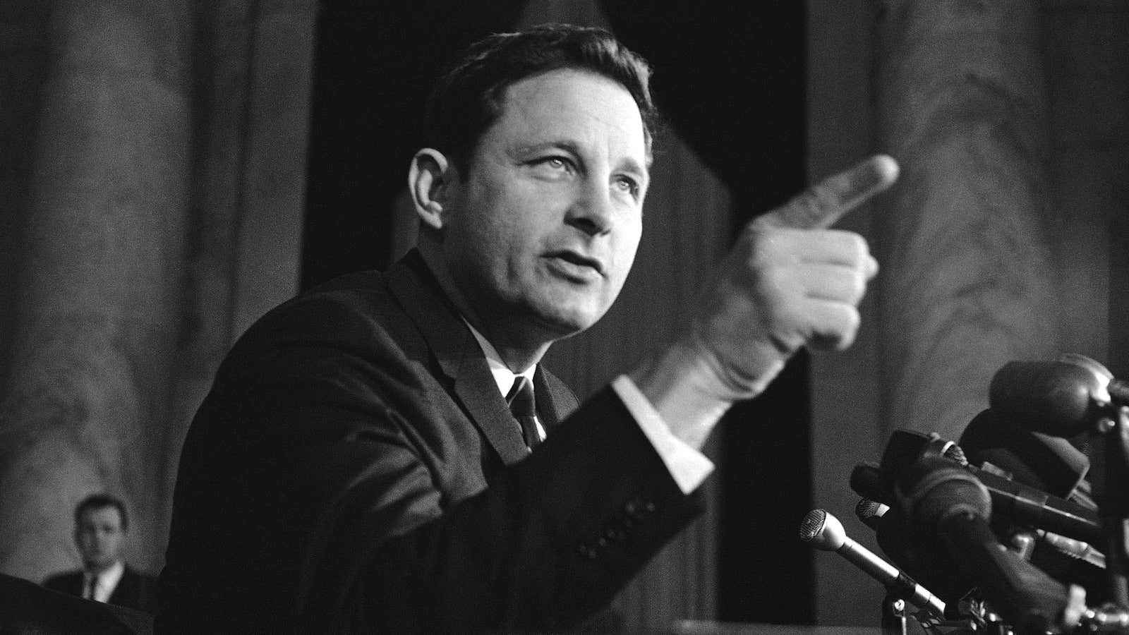 Senator Birch Bayh in Nov. 8, 1968, two years before he began working on laws that would codify gender equality.