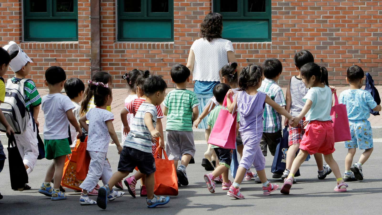 Follow the leader: Under a new social program, Korea would expand daycare to age 5.