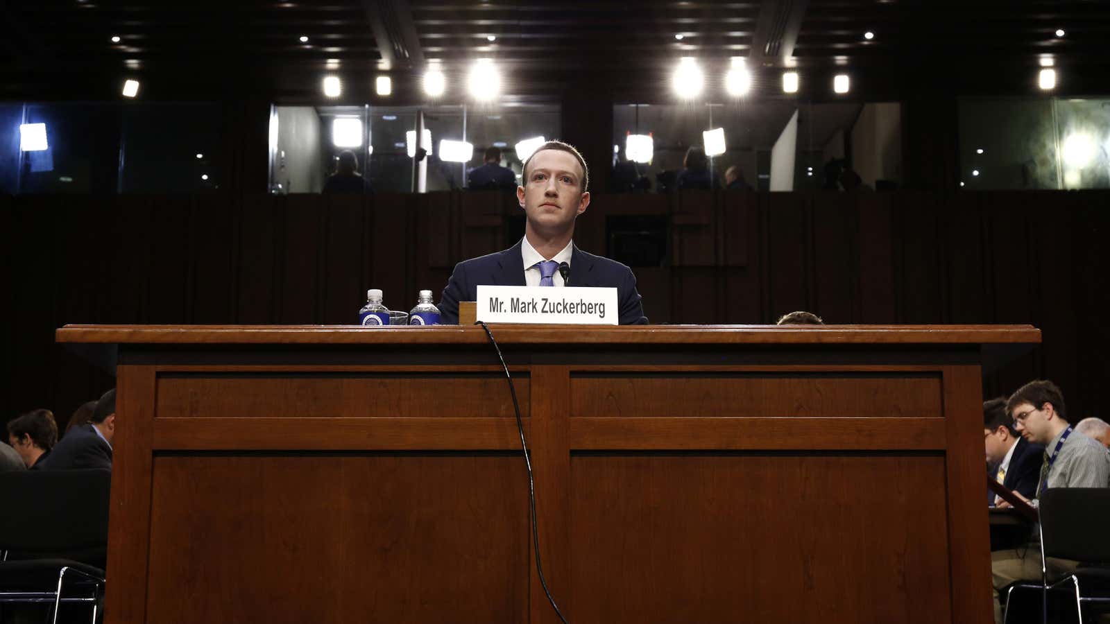 Facebook CEO Zuckerberg is testifying before the US Senate.