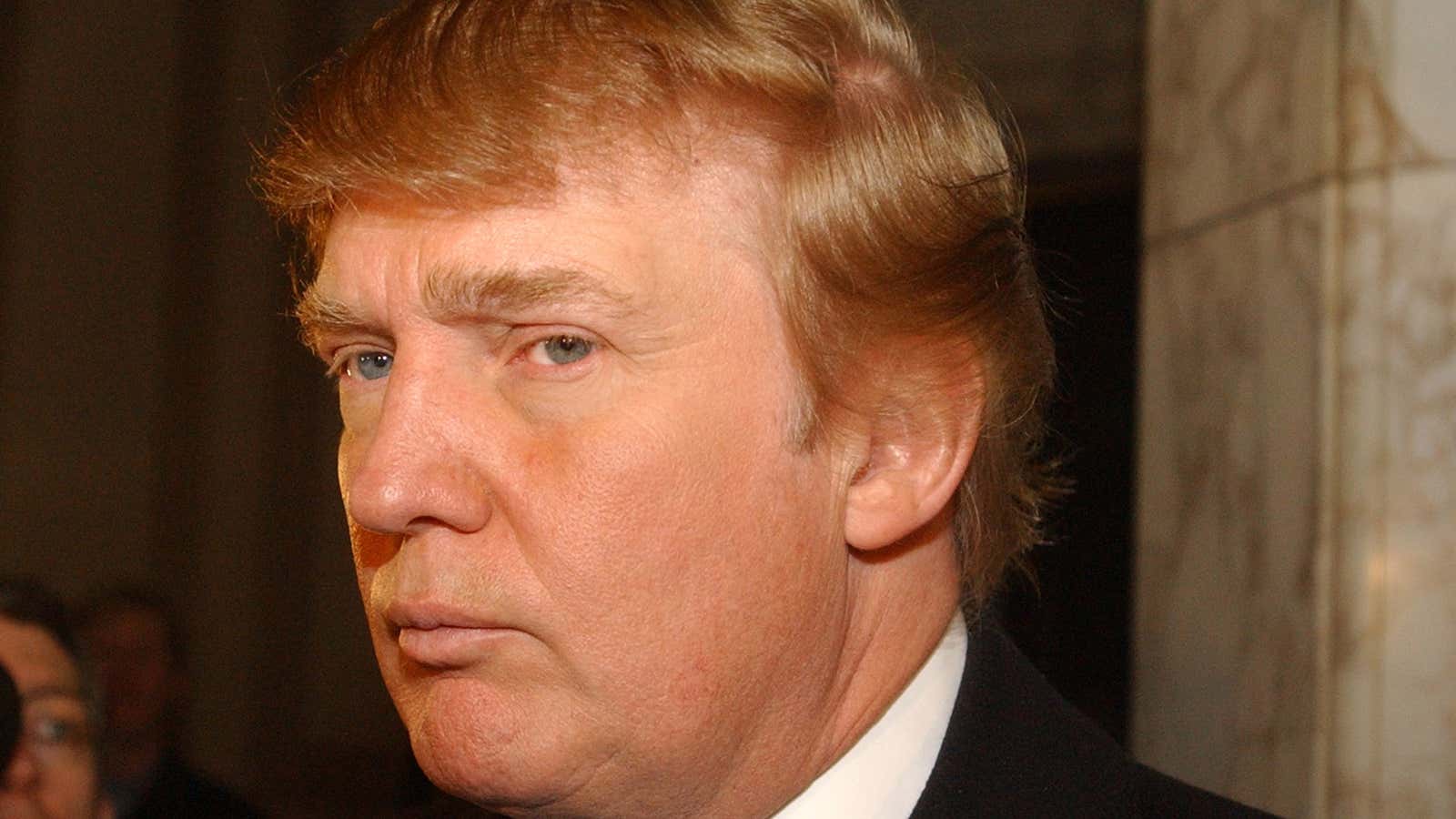 Trump in 2005, with the look of a man who has paid  $31 million too much.