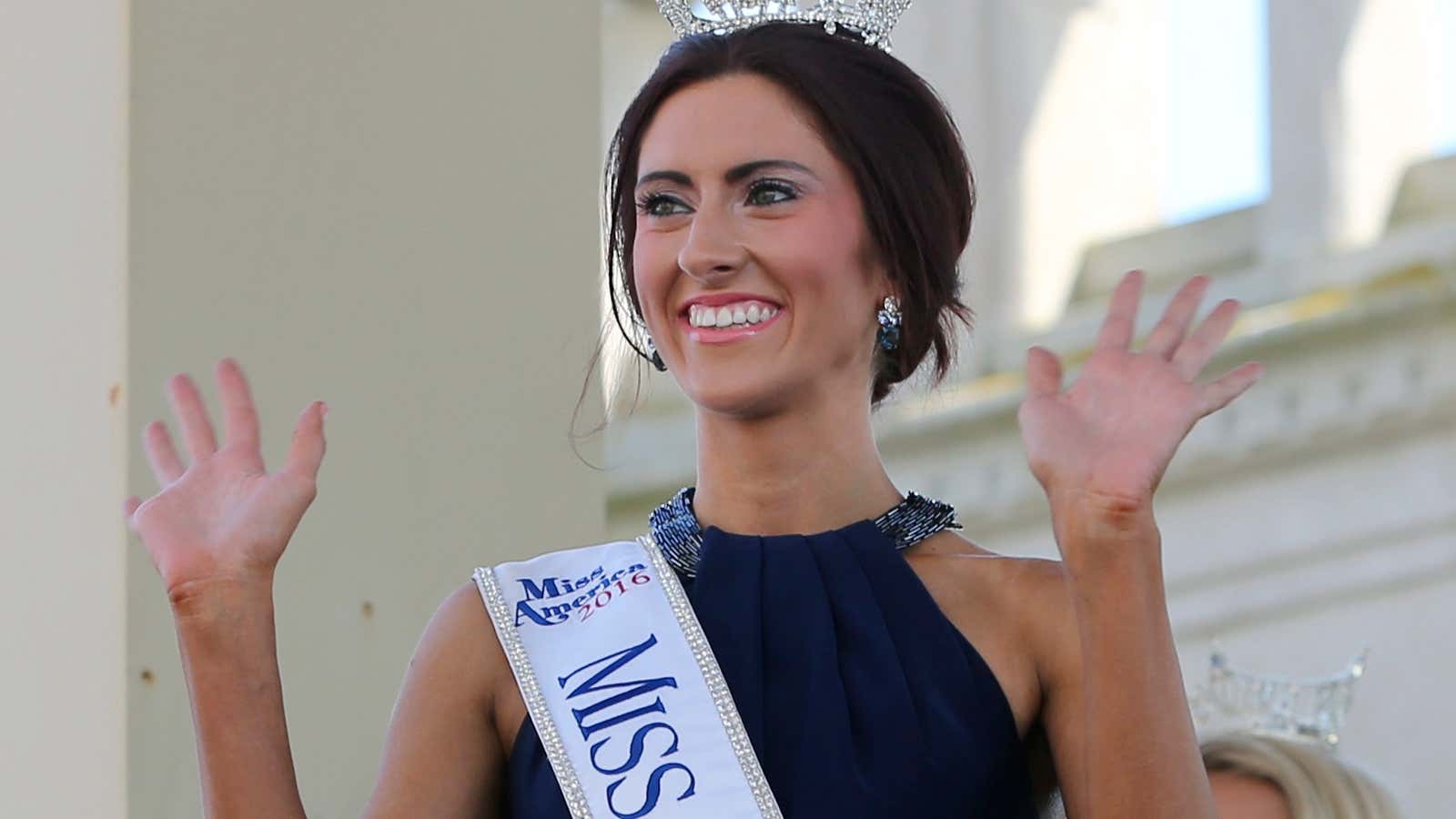 Miss Missouri, Erin O’ Flaherty, will compete for the Miss America crown on Sept. 11, as the first openly lesbian contestant. (AP Photo/Mel Evans, File)