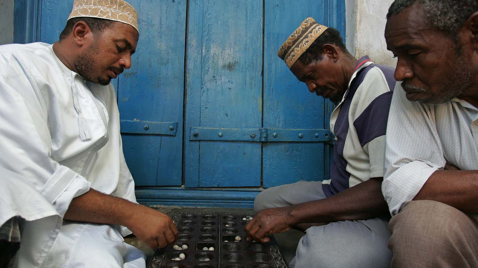 Board games in Zanzibar.