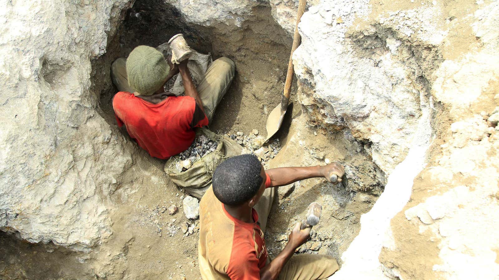 Cobalt miners in southern Democratic Republic of Congo.