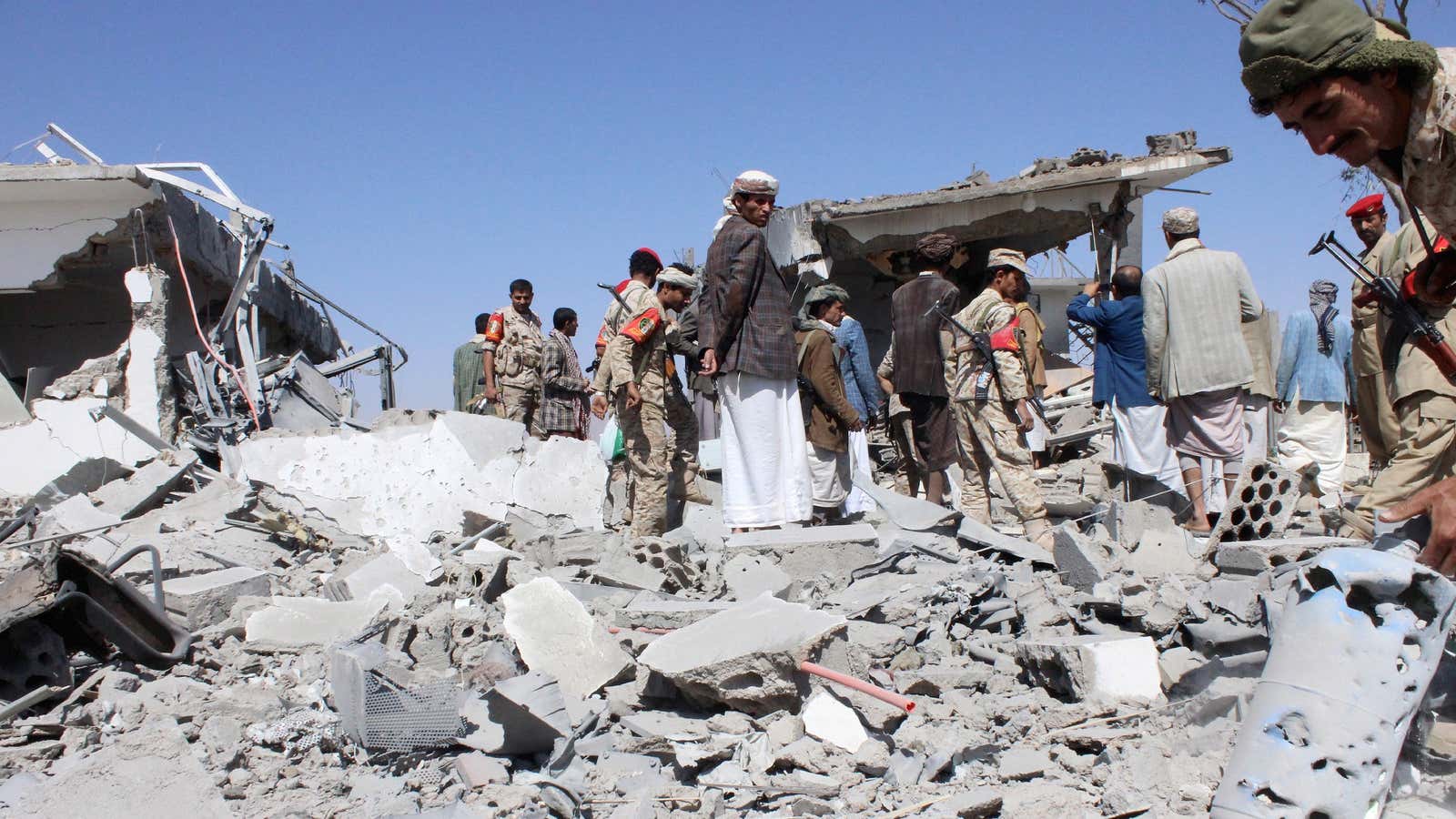 Warplanes struck the Yemeni capital of Sanaa overnight and after daybreak on Monday, residents said, the fifth day of a campaign by Saudi-led forces against Houthi forces opposed to President Abd-Rabbu Mansour Hadi.