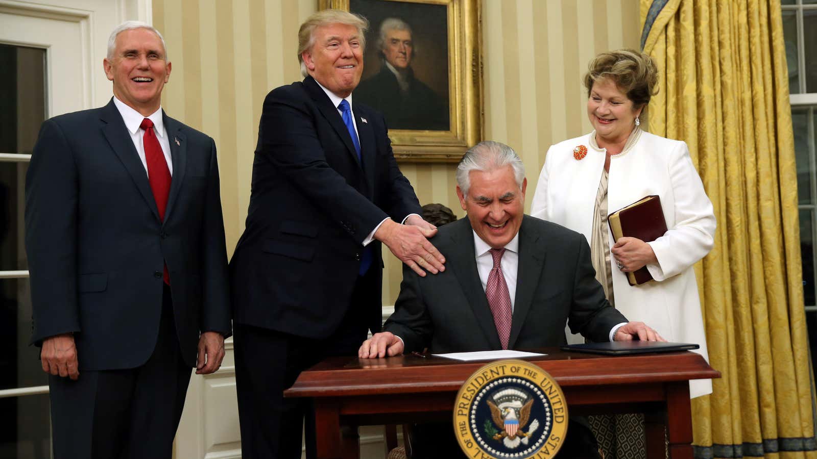 Former Exxon Mobil CEO Tillerson has been sidelined since his swearing-in.