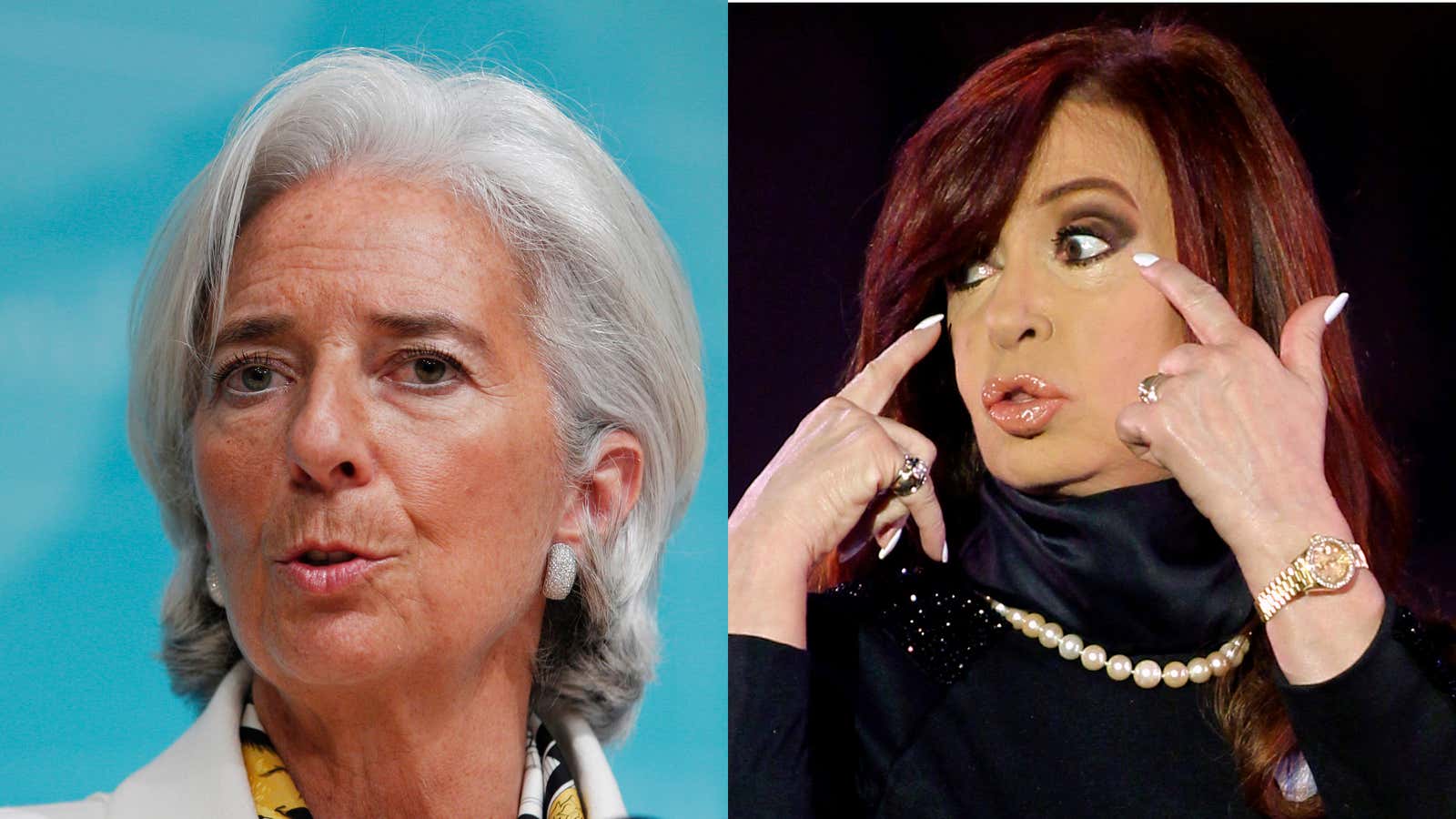 IMF Managing Director Christine Lagarde (L) and Argentine President Cristina Kirchner (R) have found something they can see eye to eye about.