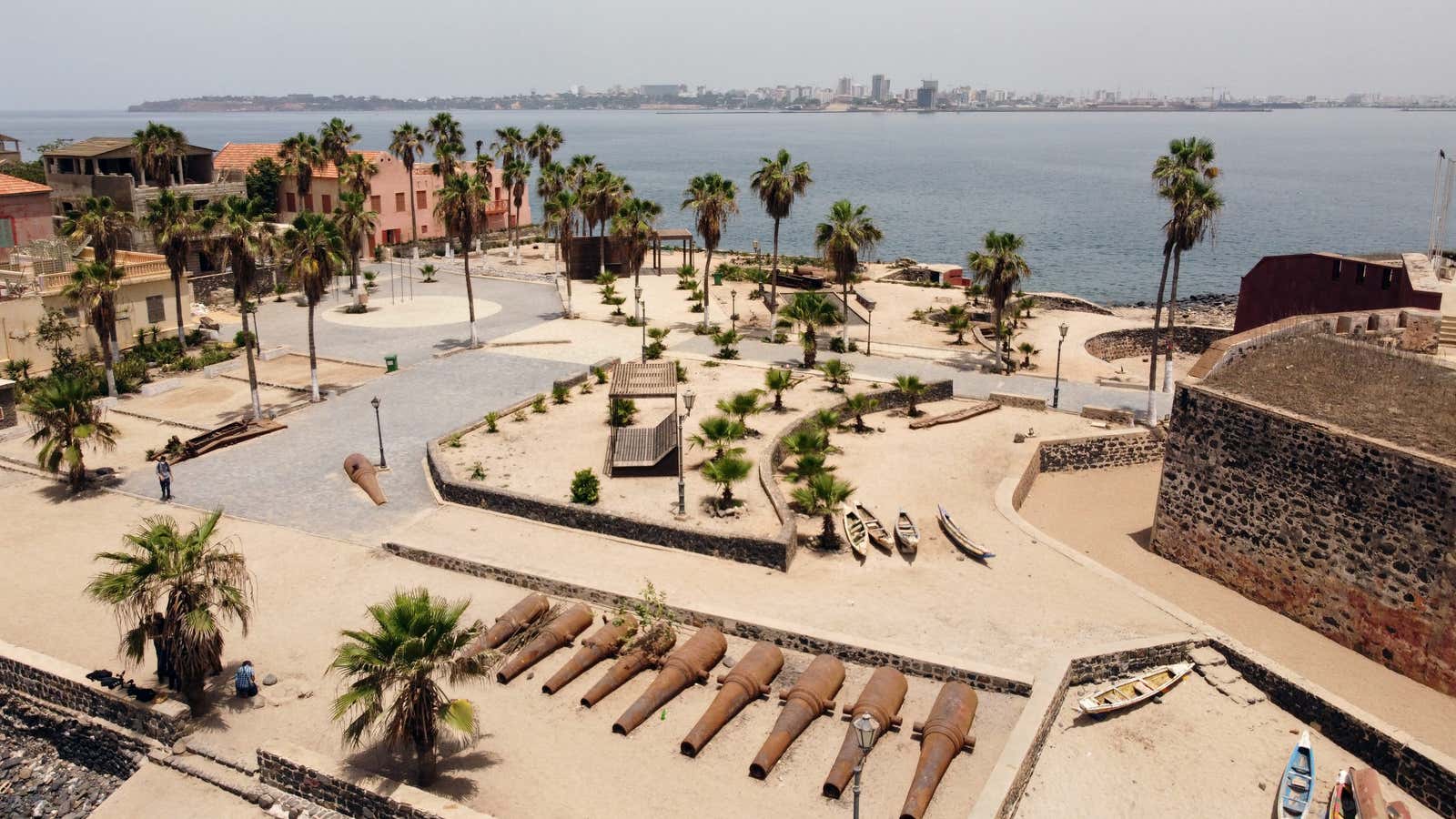 Freedom and Human Dignity Square, previously Europe Square, is pictured off the coast of Dakar. A new podcast aims to make Senegalese history accessible to youth and to preserve the country’s storytelling tradition.