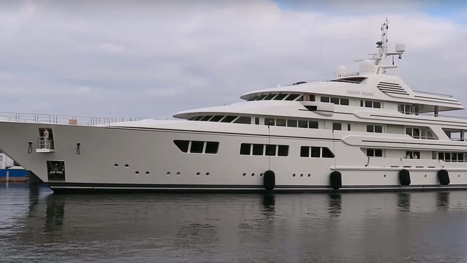 A YouTube screen shot of Obiang’s yacht, Ebony Ice, before it was bought by Obiang