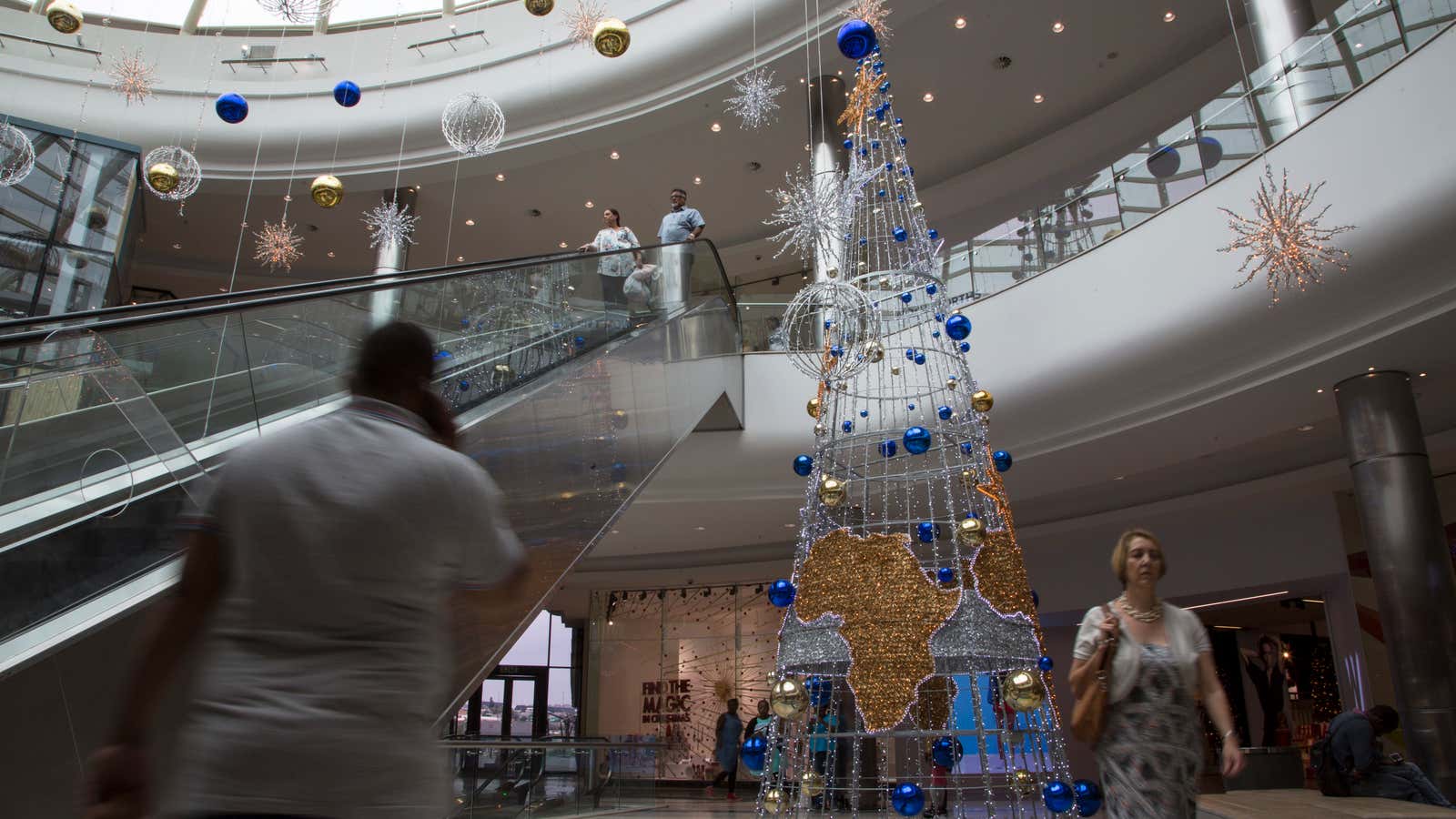 Christmas at the Mall of Africa, which sits halfway between Johannesburg and Pretoria.