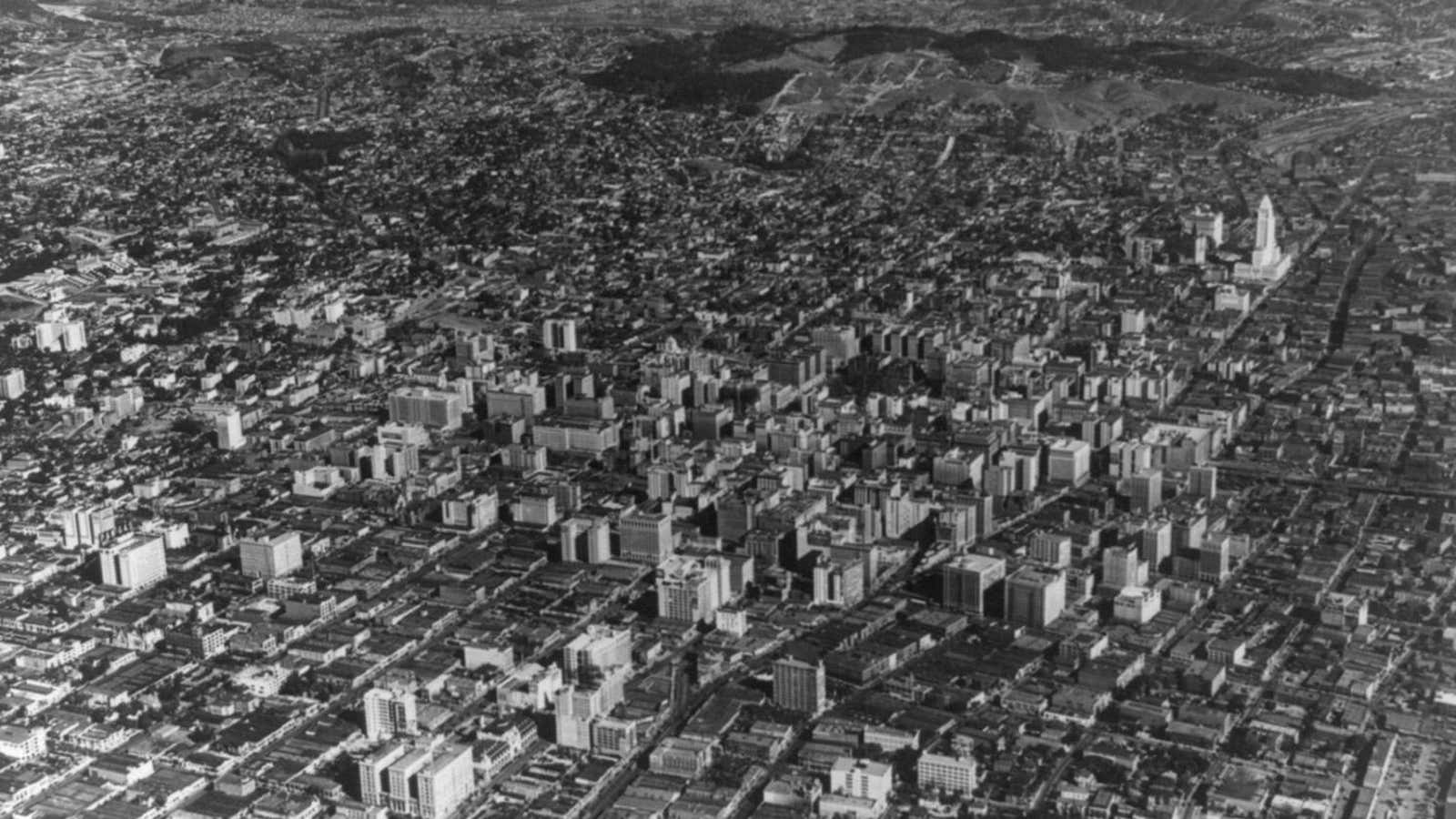A 1928 view of Los Angeles.