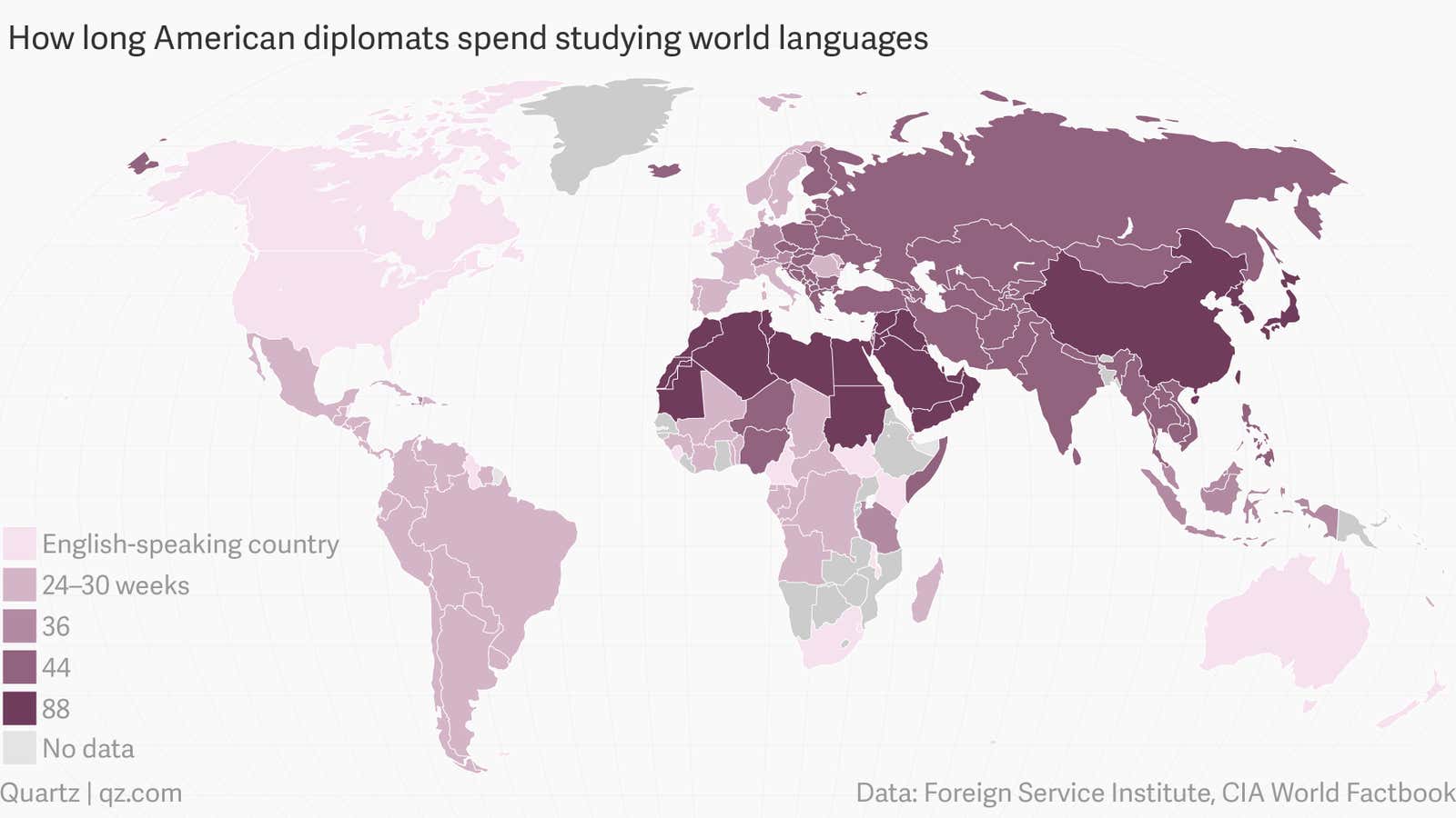 The languages that take the most (and least) time to learn, per the US Foreign Service