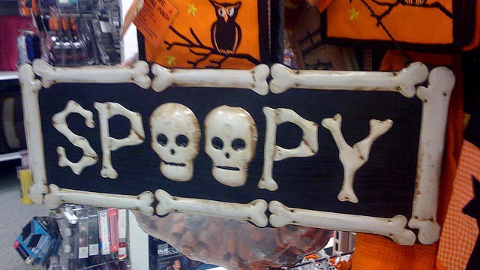 Spoopy (adj). Something that is funny and scary.