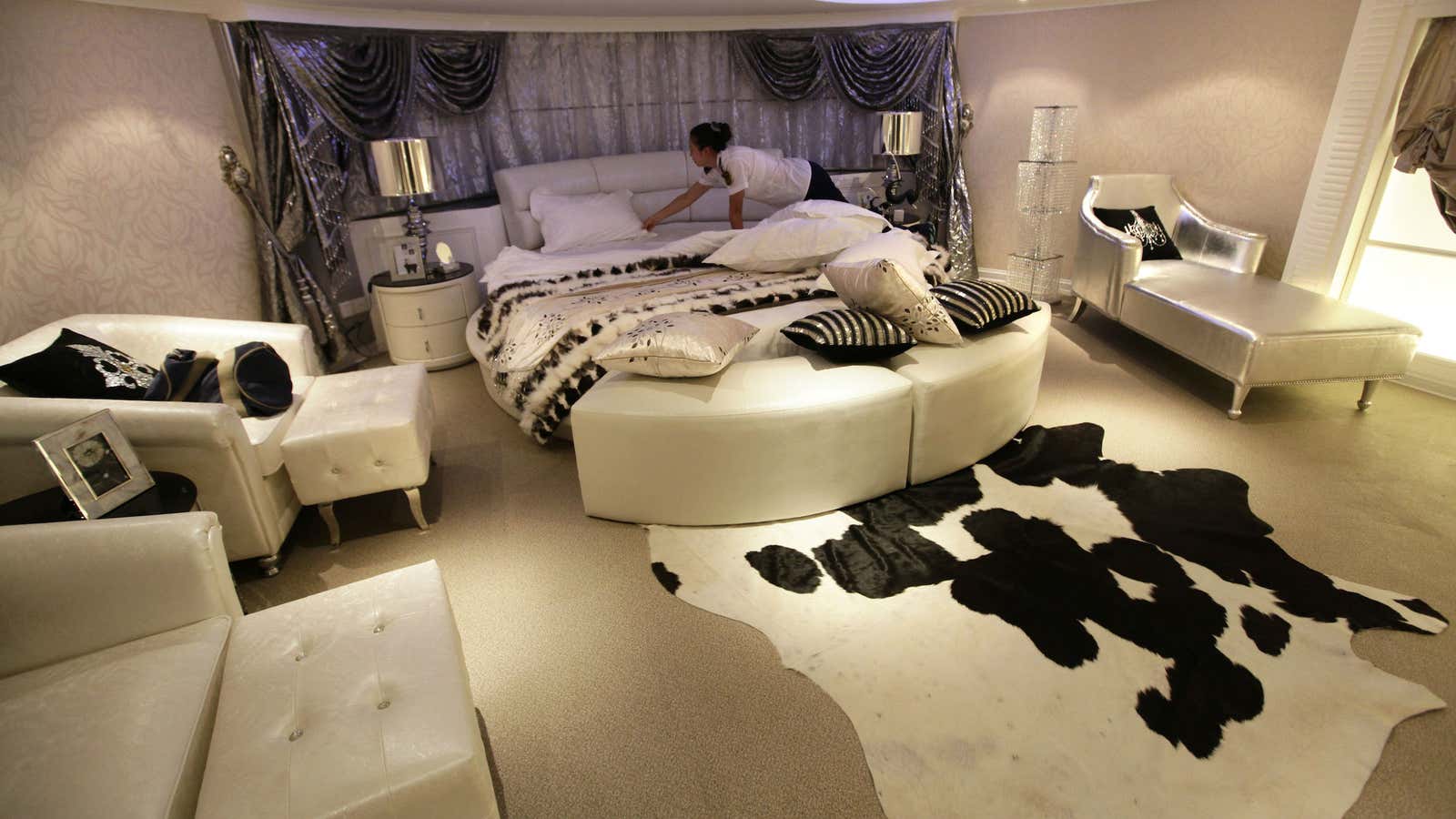 You’ll have to pay for the cowhide rug upgrade yourself.