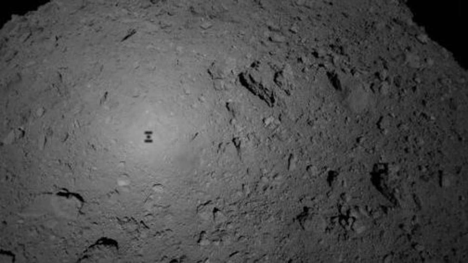 A Japanese space probe captured a shadow selfie on the surface of an asteroid
