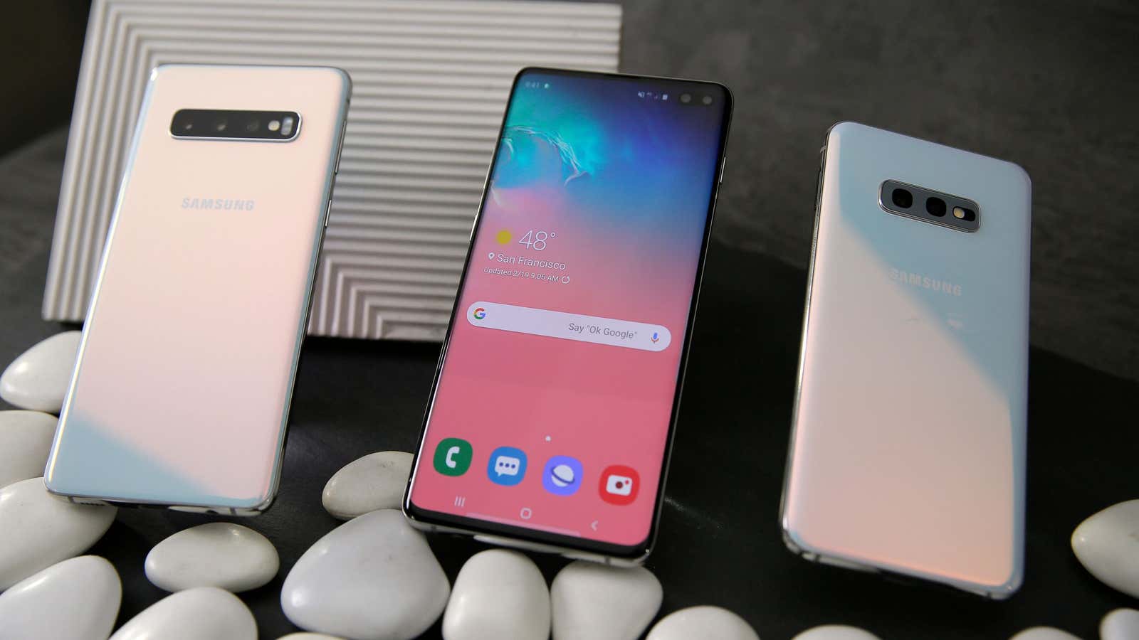 Samsung’s new Galaxy S10, S10+, and S10e phones.
