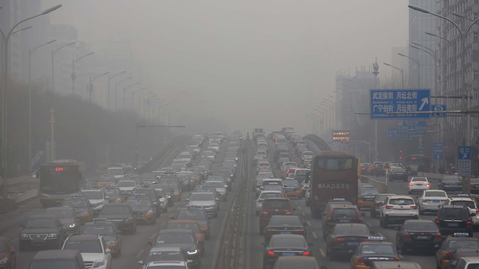 Air pollution in Beijing.