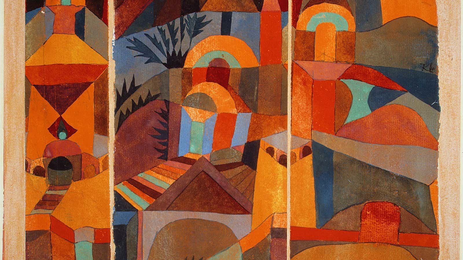 Paul Klee’s Temple Gardens, painted in 1920.
