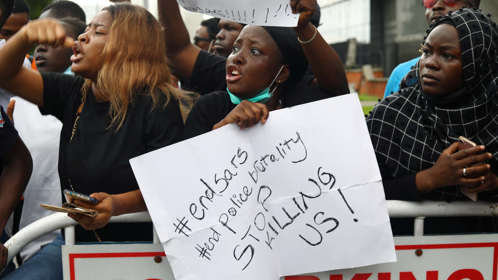 Nigerian women had a strong presence in the
EndSARS protests Oct. 11, 2020.