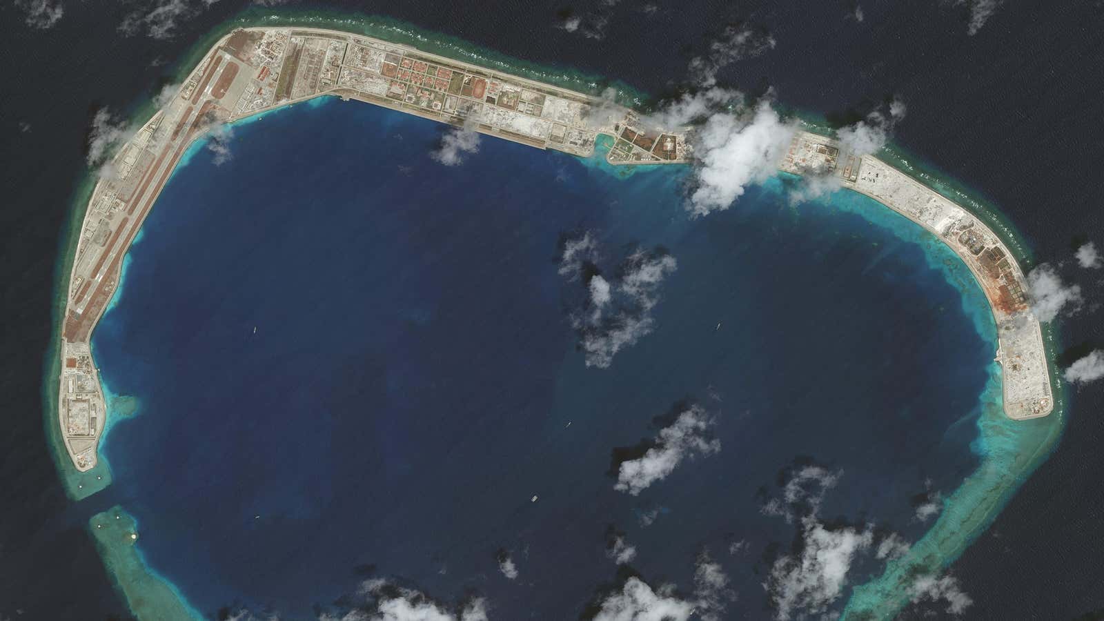 Mischief Reef in the South China Sea, April 2020.