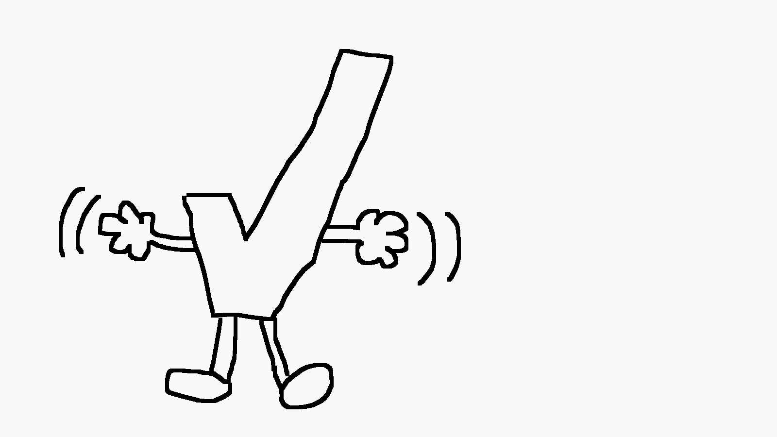 A checkmark with arms and legs