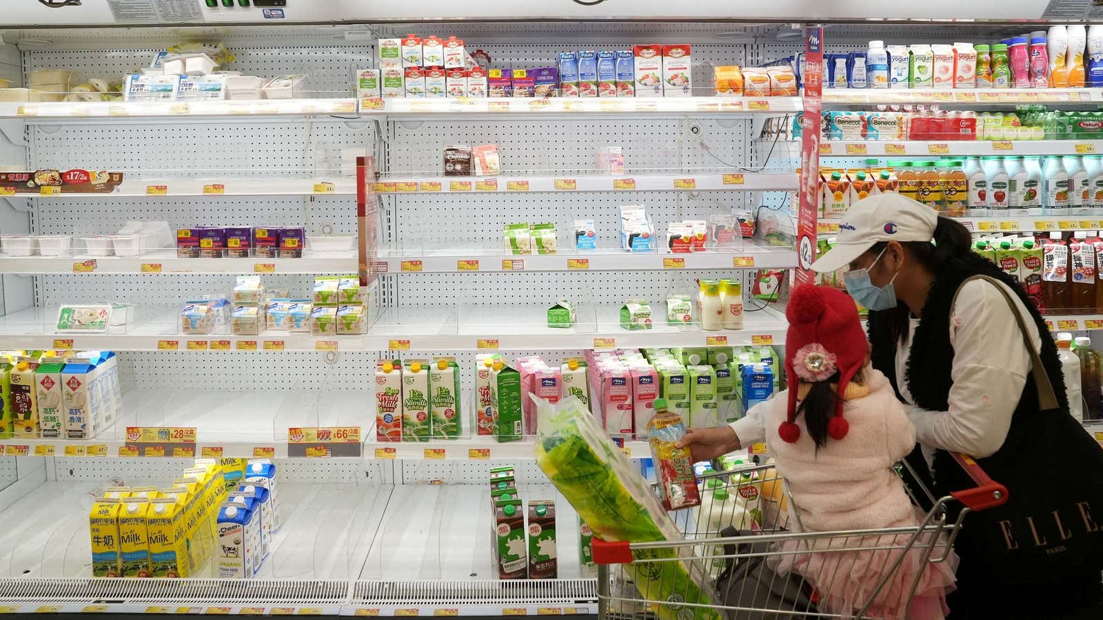 A supermarket in the Sha Tin district in Hong Kong in February 2022.