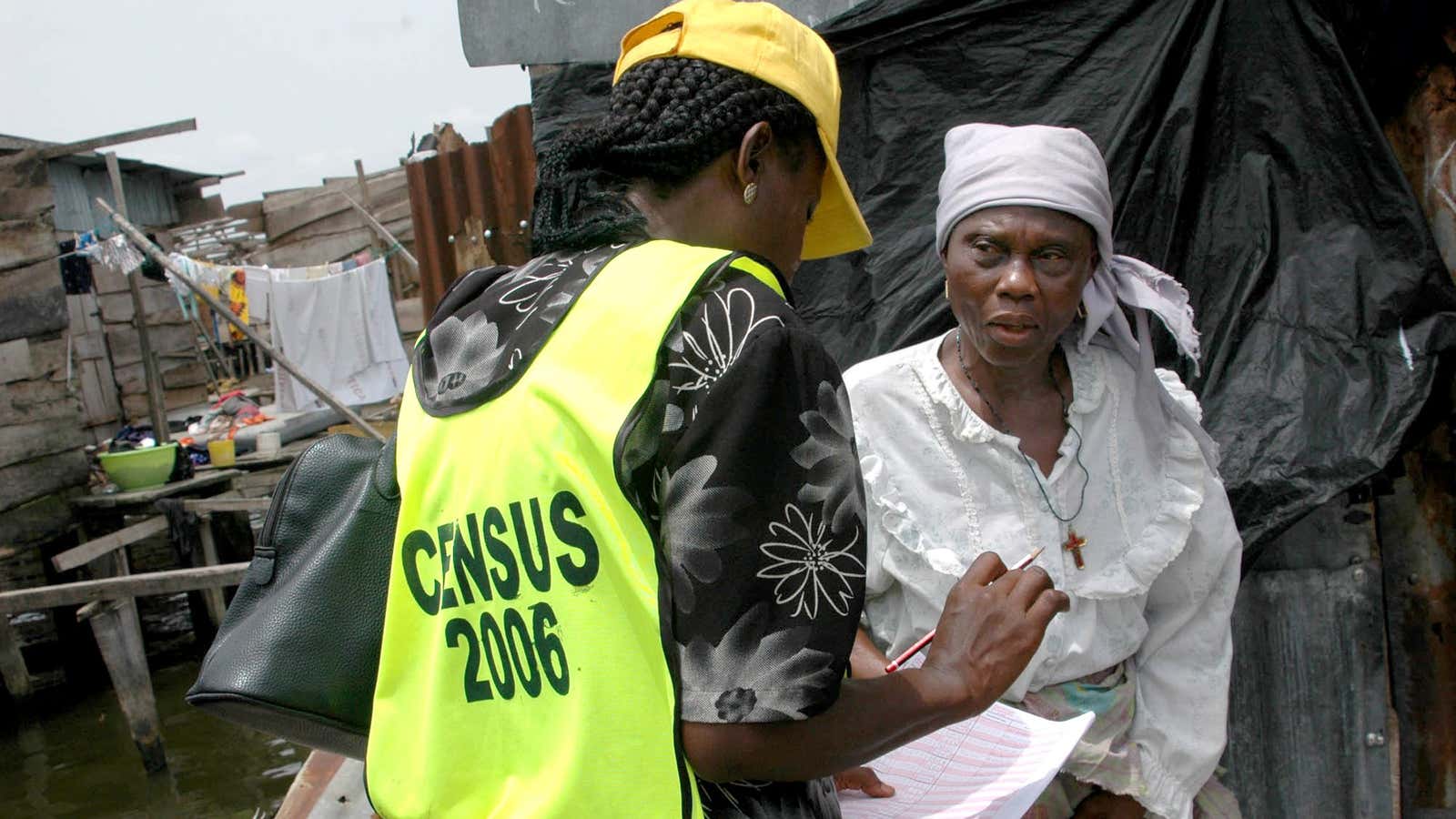 Conducting the census in Lagos in 2006.