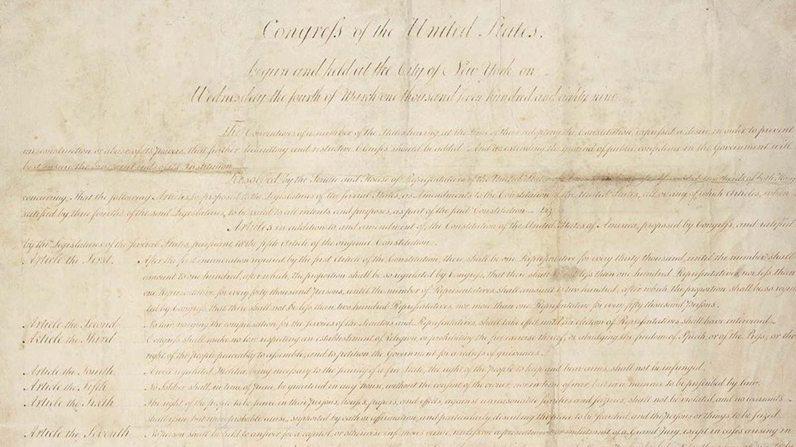 The first Bill of Rights