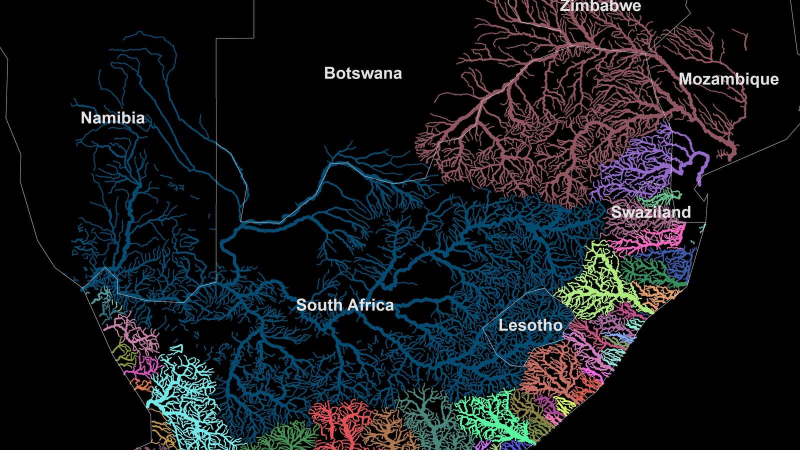 Why this map of southern Africa’s rivers went viral