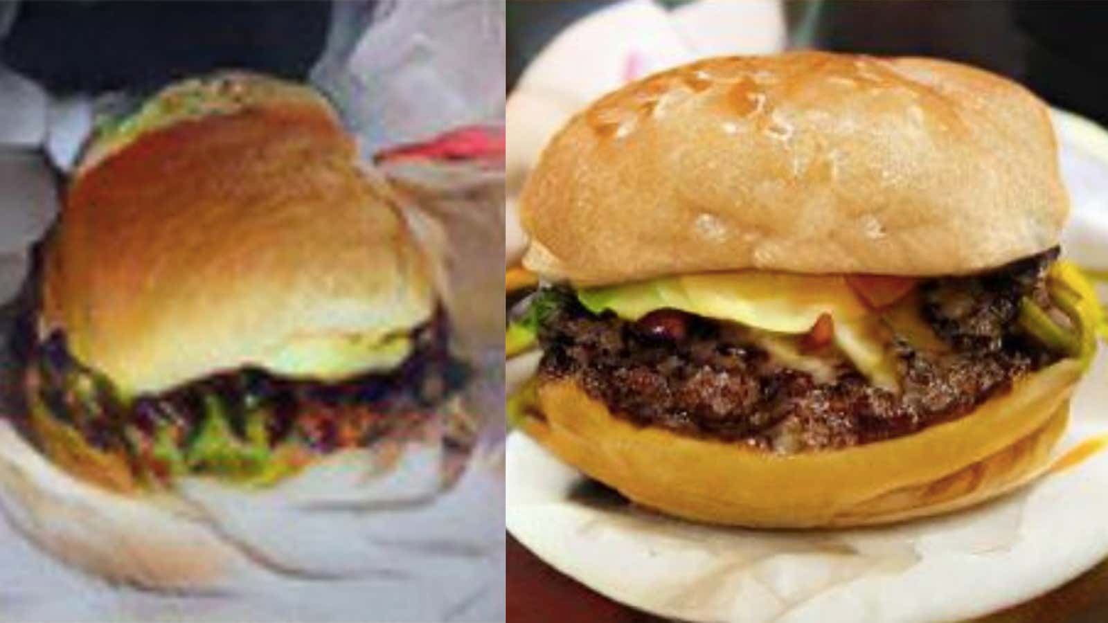 A 2016 cheeseburger versus 2018 cheeseburger.
