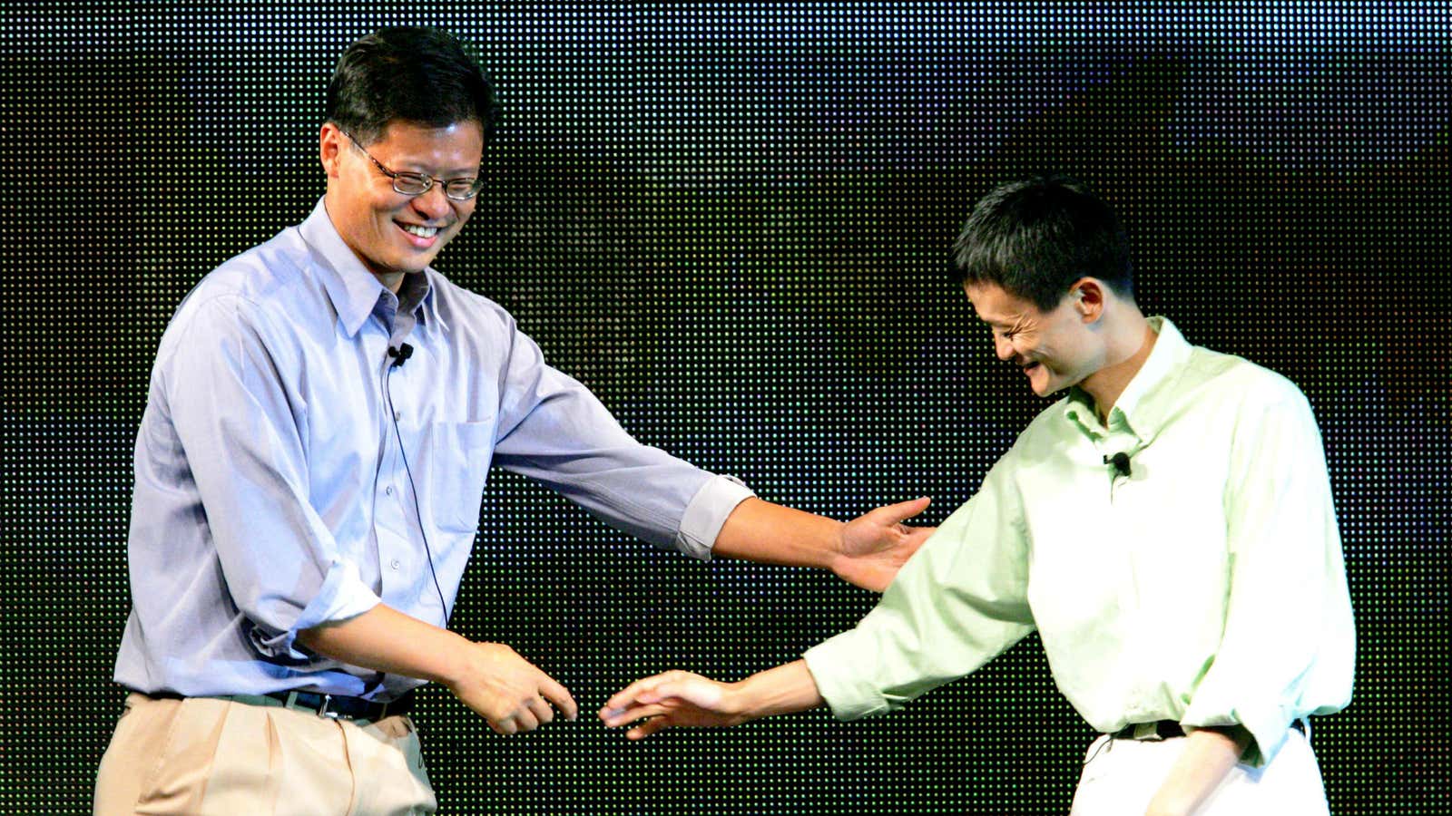 Yahoo’s Jerry Yang and Alibaba’s Jack Ma back in 2005.