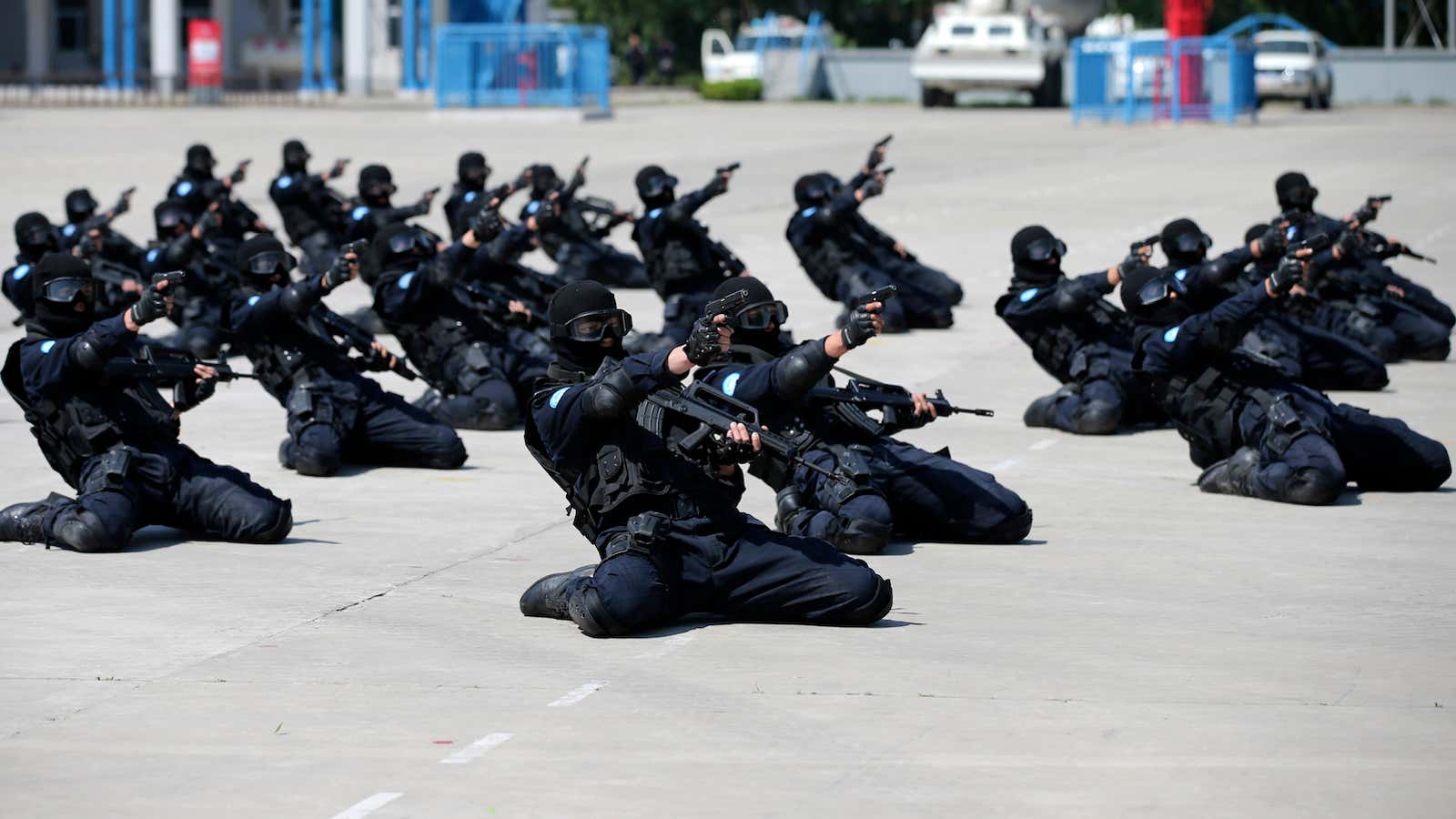 Chinese peacekeepers in training.