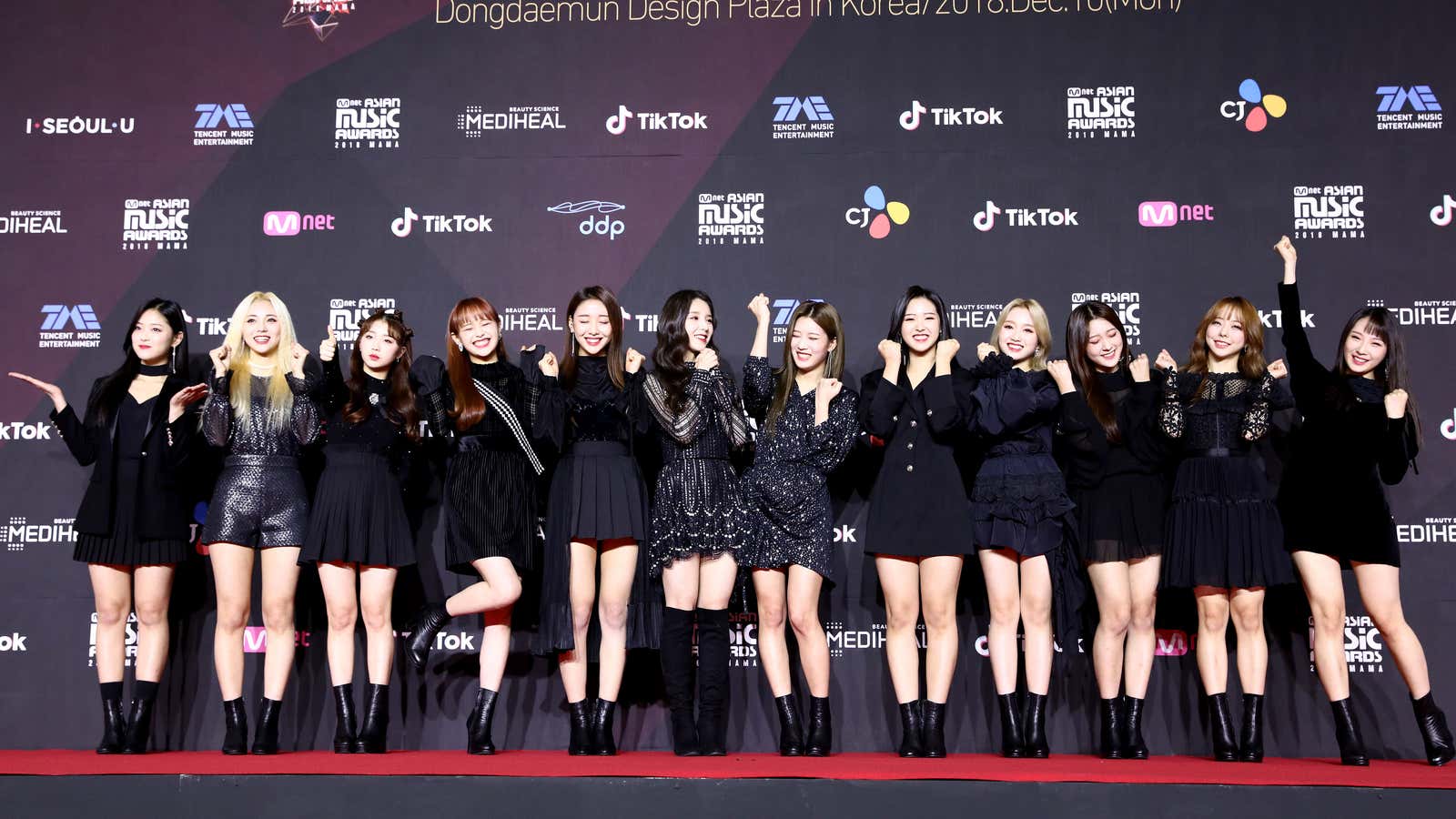 Girl group LOONA attend the 2018 Mnet Music Awards on Dec. 10, 2018 in Seoul, South Korea.