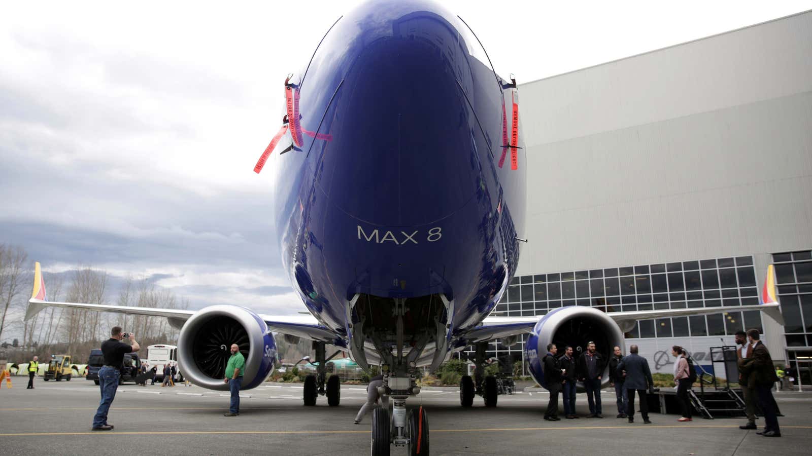A 737 Max 8 produced for Southwest Airlines.