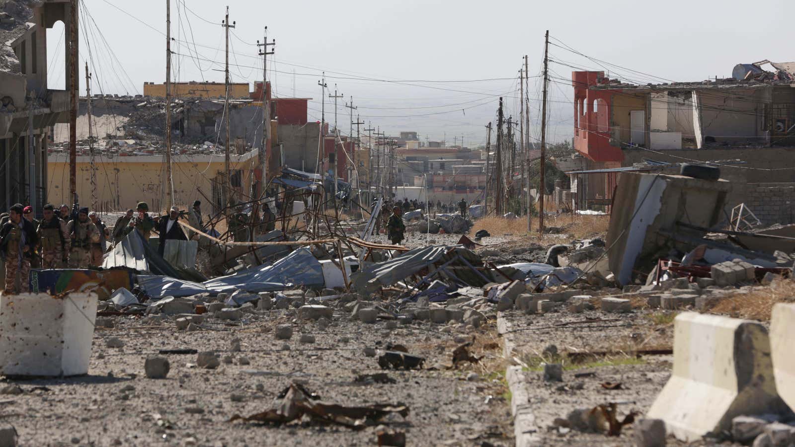 The town of Sinjar after being retaken by Kurdish forces.