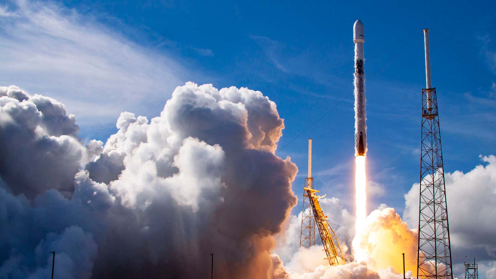 A SpaceX Falcon 9 takes flight in Dec. 2020.