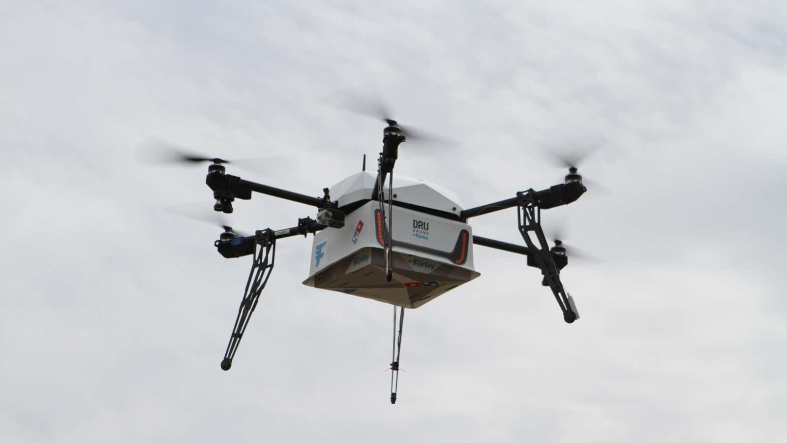 Flying robot pizza deliveries are now a thing.