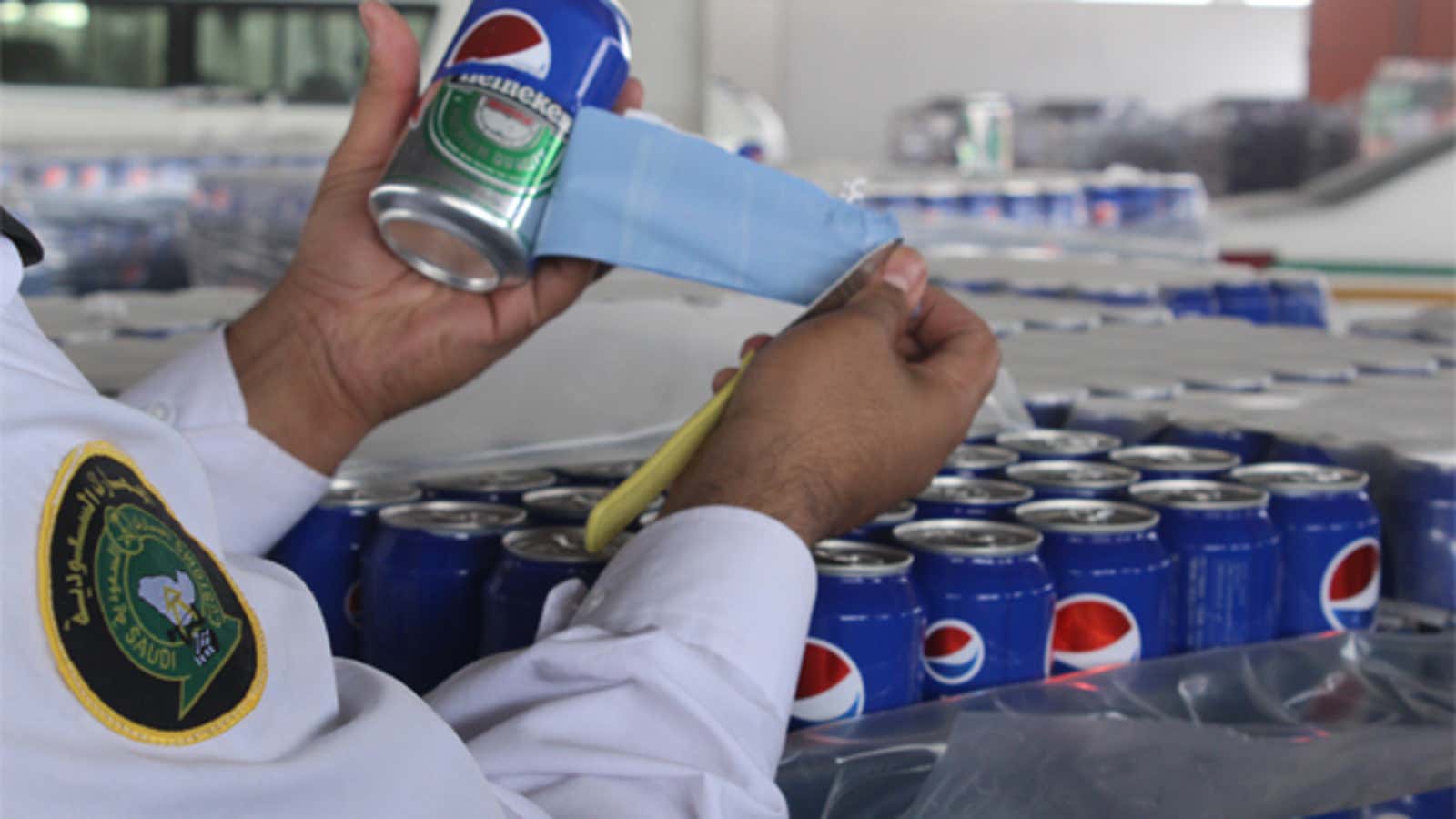 A smuggler tried to use Pepsi stickers to sneak 48,000 beers into Saudi Arabia