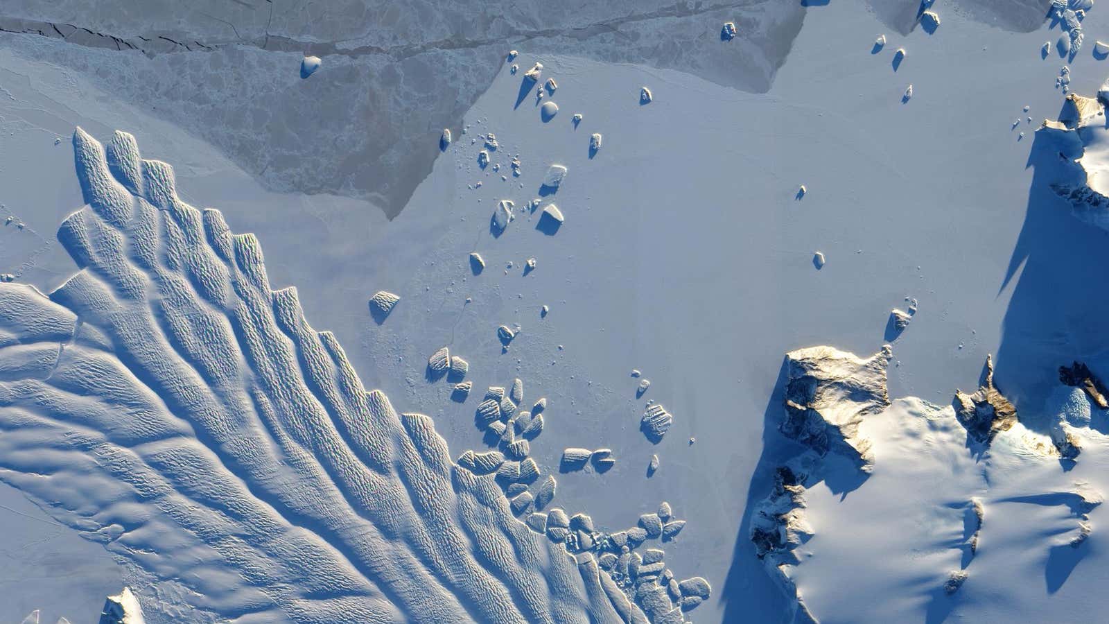 The Matusevich glacier in Antarctica, seen by the EO-1 satellite in 2010.