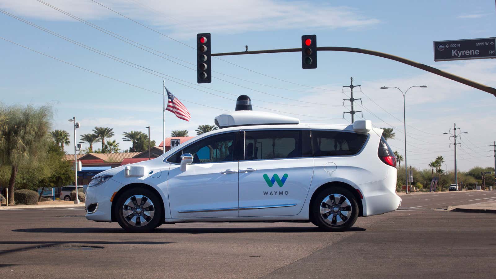 A Waymo driverless car in Chandler, Arizona.