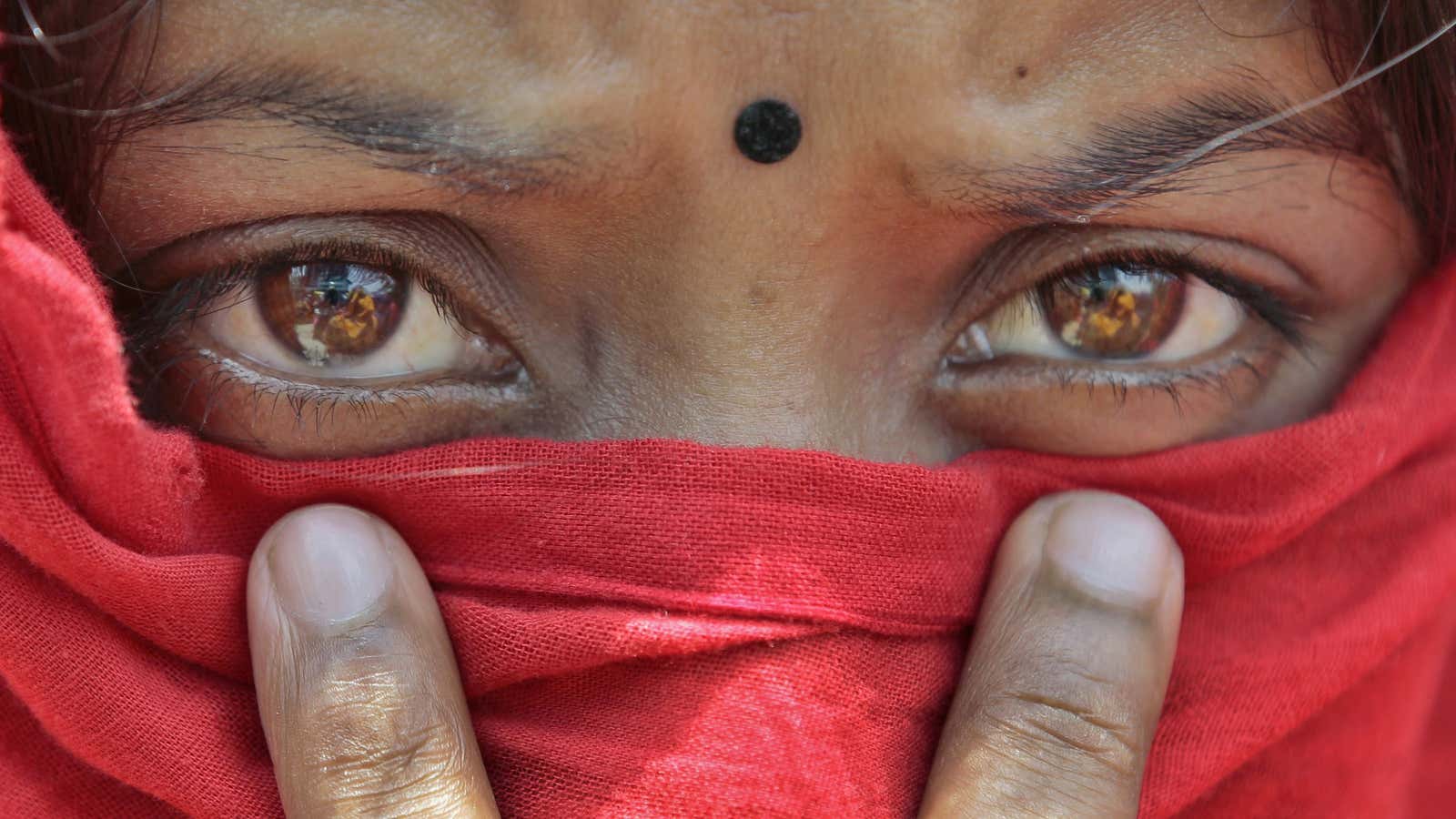 A garment worker during a protest in Dhaka, Bangladesh.